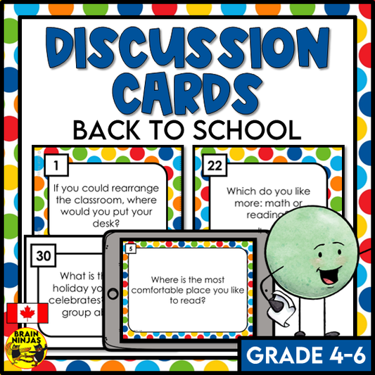 Back To School Discussion Cards | Paper and Digital