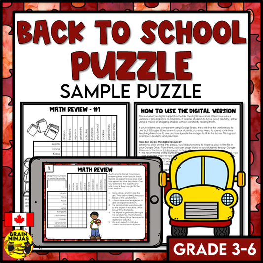 Free Back to School Logic Puzzle | Paper and Digital