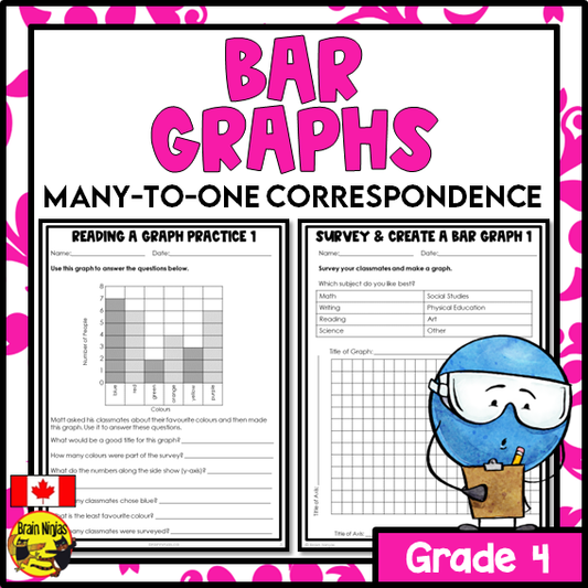 Bar Graphs Many-to-One Correspondence Math Worksheets | Paper