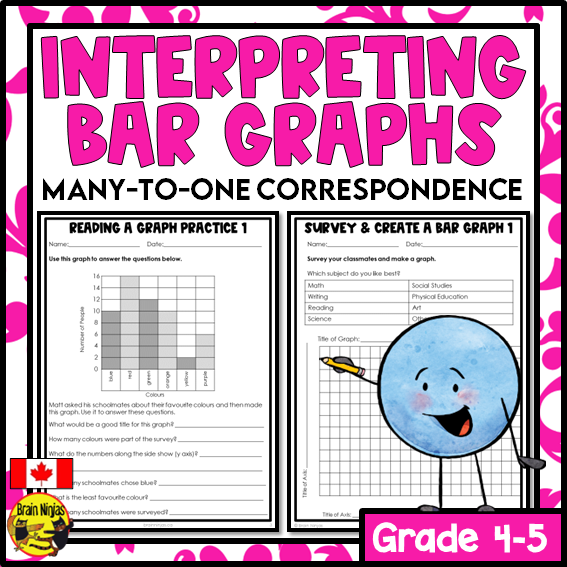 Reading and Creating Bar Graphs Math Worksheets | Paper | Grade 5