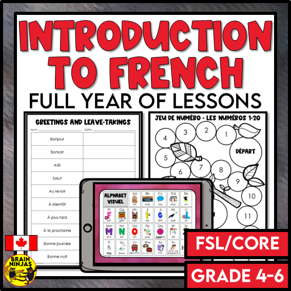 Introductory French Full Year of Lessons and Activities | Paper and Digital