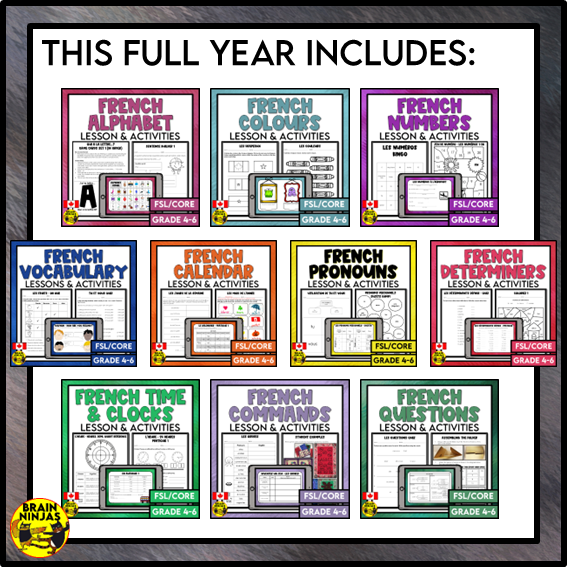 Introductory French Full Year of Lessons and Activities | Paper and Digital