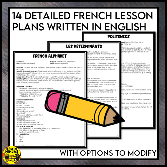 Introductory French Full Year of Lessons and Activities | Paper and Digital