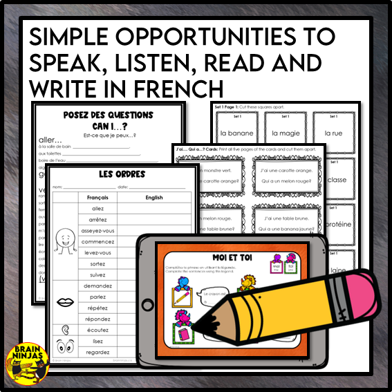 Introductory French Full Year of Lessons and Activities | Paper and Digital