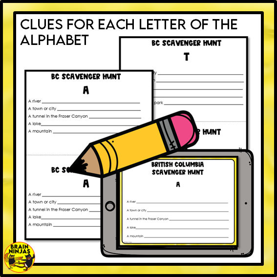 British Columbia Geography Scavenger Hunt | Paper and Digital