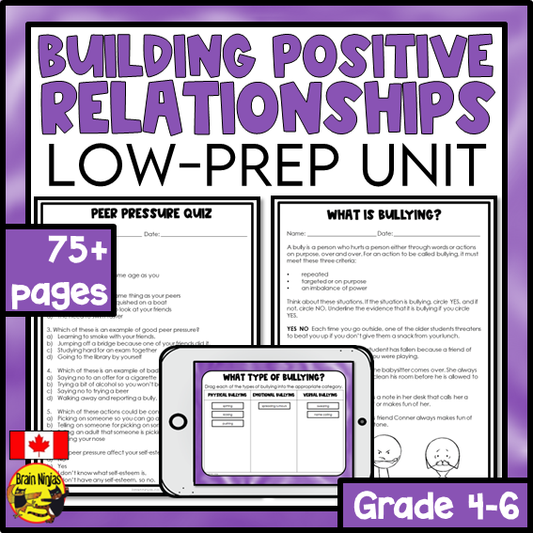 Anti-Bullying and Friendship | Health and Wellness Unit | Paper and Digital | Grades 4 to 6