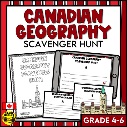 Canada Geography Scavenger Hunt | Paper and Digital