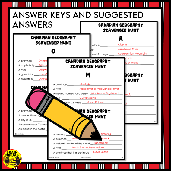 Canada Geography Scavenger Hunt | Paper and Digital