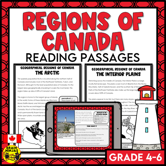 Canada Regions Reading Passages | Paper and Digital