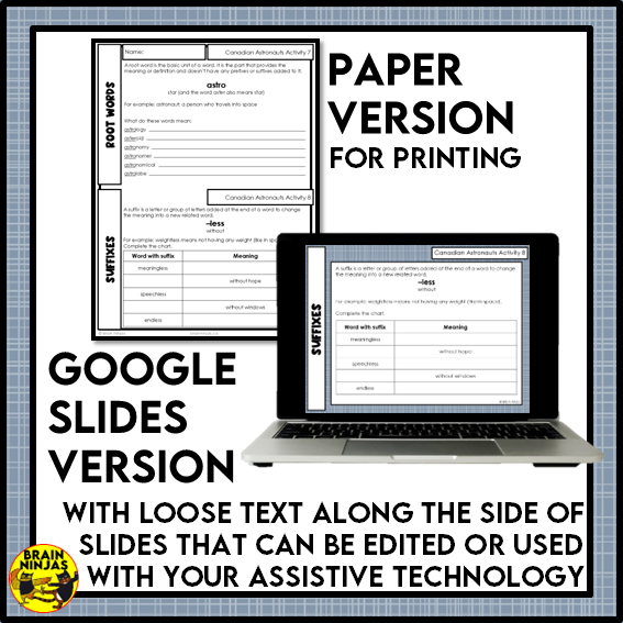 Canadian Astronauts Reading Comprehension Activities | Paper and Digital