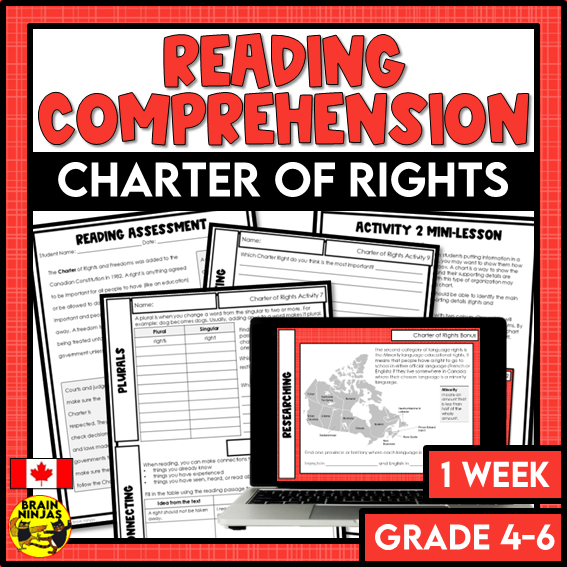 Canadian Charter of Rights Reading Comprehension Activities | Paper and Digital