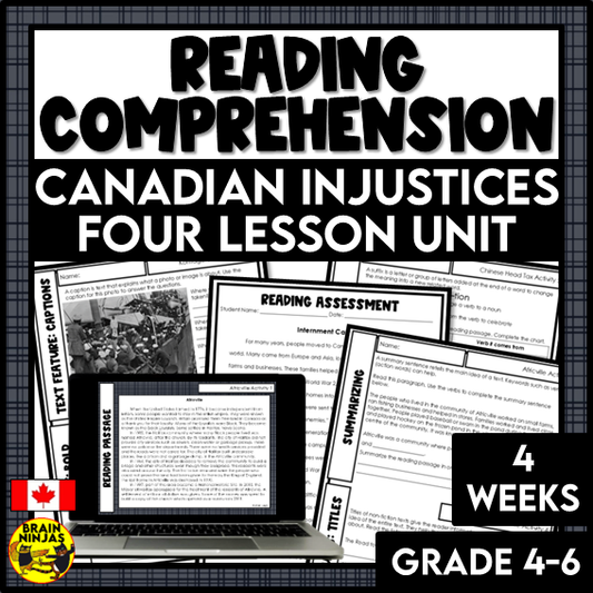 Canadian Injustices Reading Comprehension Activities | Paper and Digital