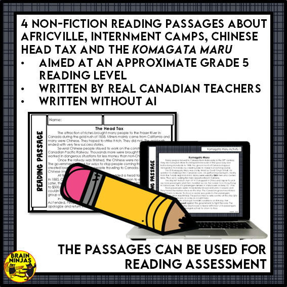 Canadian Injustices Reading Comprehension Activities | Paper and Digital