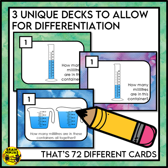 Measuring Capacity mL and L Math Task Cards | Paper and Digital