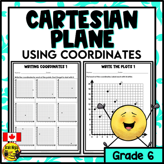 First Quadrant of the Cartesian Plane Math Worksheets | Paper