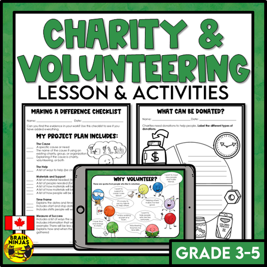 Charity and Volunteering Grade 3 Social Studies | Paper and Digital