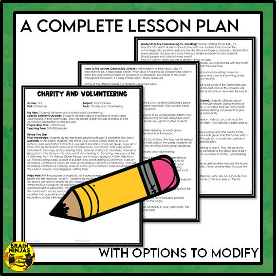Charity and Volunteering Grade 3 Social Studies | Paper and Digital