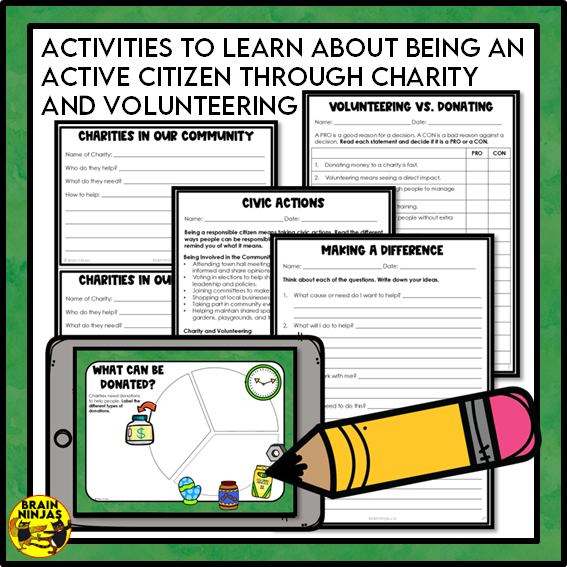 Charity and Volunteering Grade 3 Social Studies | Paper and Digital