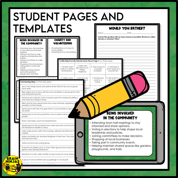 Charity and Volunteering Grade 3 Social Studies | Paper and Digital