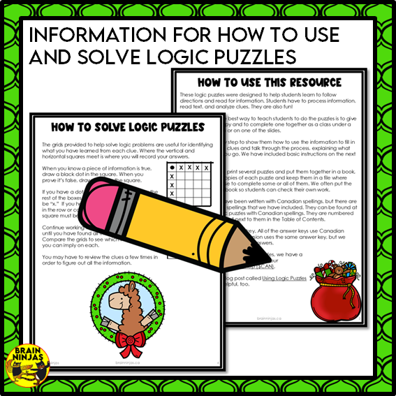 Christmas Logic Puzzles | Paper and Digital