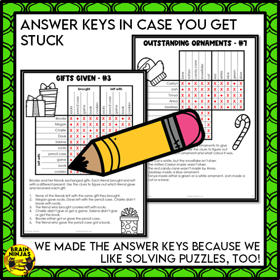 Christmas Logic Puzzles | Paper and Digital