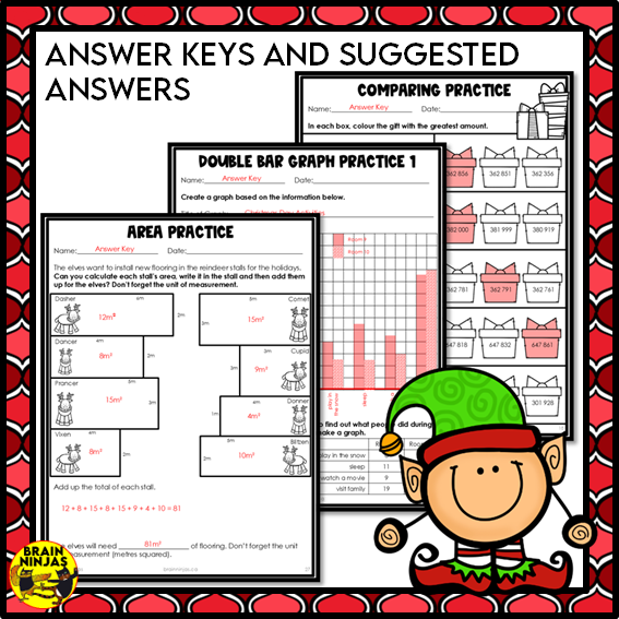 Christmas Math Worksheets Numbers to 1 000 000 | Paper