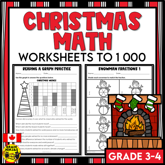 Christmas Math Worksheets for Numbers to 1000 | Paper