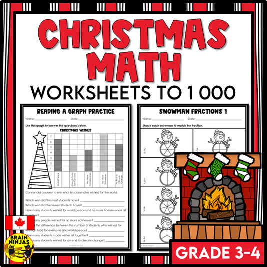 Christmas Math Worksheets for Numbers to 1000 | Paper