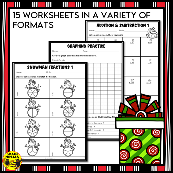 Christmas Math Worksheets for Numbers to 1000 | Paper