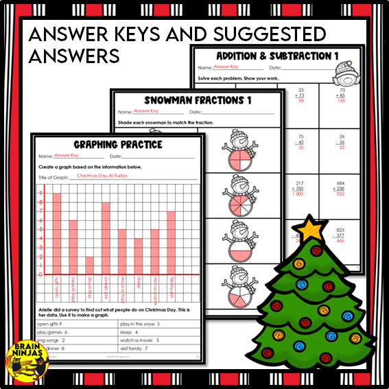 Christmas Math Worksheets for Numbers to 1000 | Paper