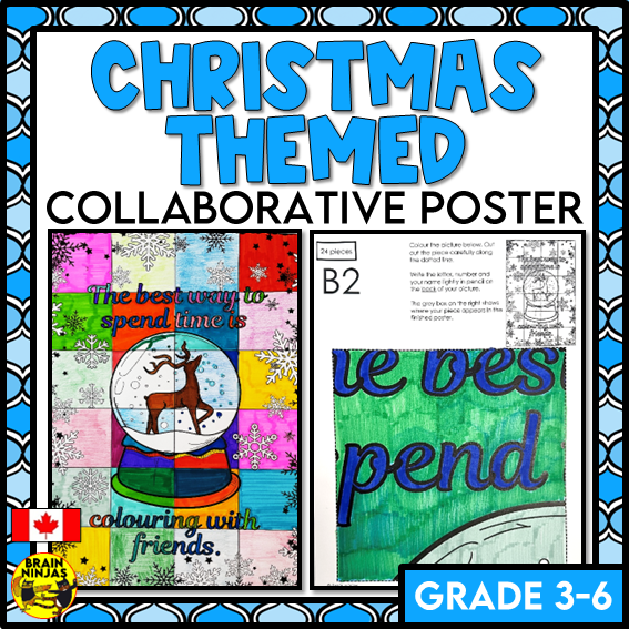 Winter Collaborative Poster for Indoor Recess Christmas | Paper