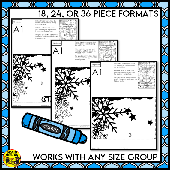 Winter Collaborative Poster for Indoor Recess Christmas | Paper