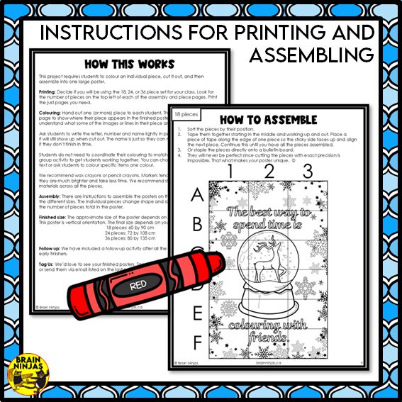 Winter Collaborative Poster for Indoor Recess Christmas | Paper