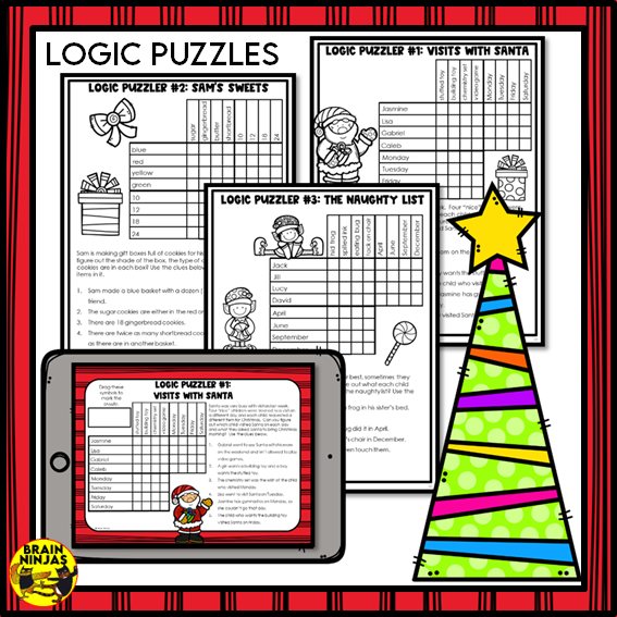 Christmas Word Games Logic Puzzles and Creative Thinking Activities | Paper and Digital