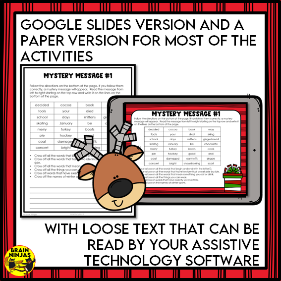 Christmas Word Games Logic Puzzles and Creative Thinking Activities | Paper and Digital