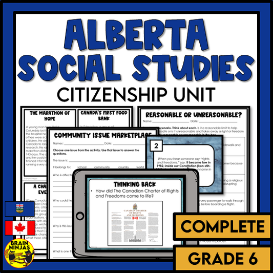 Grade 6 Alberta Social Studies Citizenship Unit | Paper and Digital