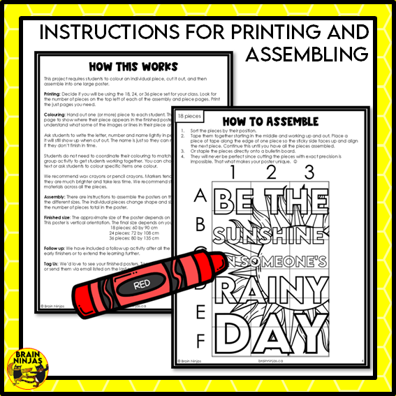 Kindness and Friendship Collaborative Poster Be the Sunshine | Paper