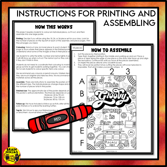 Groovy Back to School Collaborative Poster | Paper