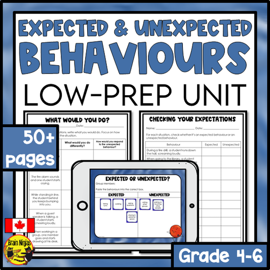 Expected and Unexpected Behaviours | Health and Wellness Unit | Paper and Digital | Grades 4 to 6