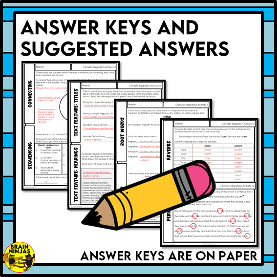 Climate Migration Reading Comprehension Activities | Paper and Digital