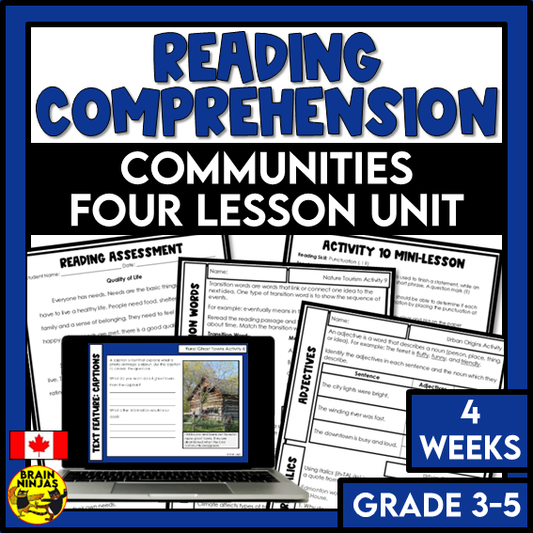 Communities Social Studies Reading Comprehension Activities | Paper and Digital