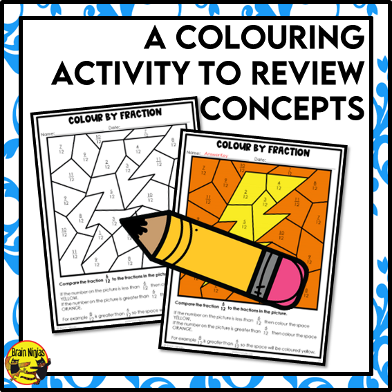 Comparing and Ordering Fractions WIth Common Denominators Math Worksheets | Paper | Grade 3