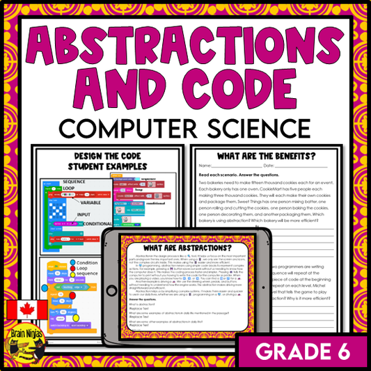 Abstractions and Coding Computer Science Lessons and Activities | Paper and Digital