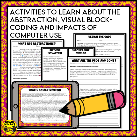 Abstractions and Coding Computer Science Lessons and Activities | Paper and Digital