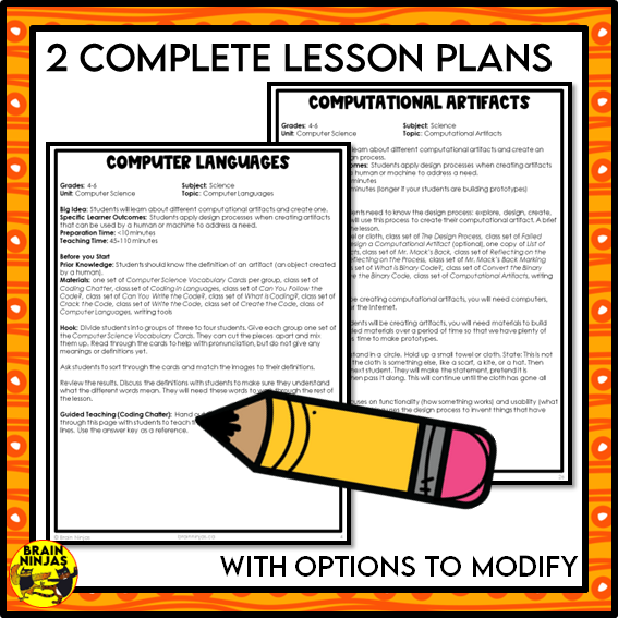 Computer Languages and Computational Artifacts Computer Science Lesson and Activities | Paper and Digital