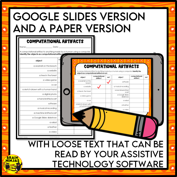 Computer Languages and Computational Artifacts Computer Science Lesson and Activities | Paper and Digital