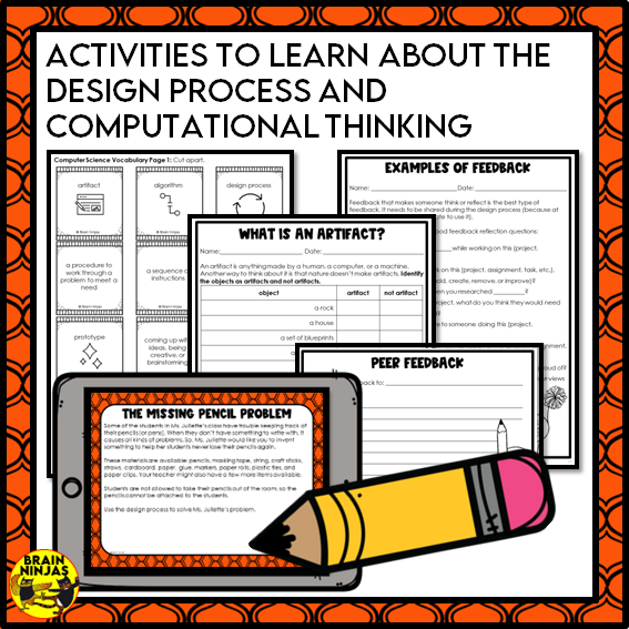 Design Thinking Computer Science Lesson and Activities | Paper and Digital