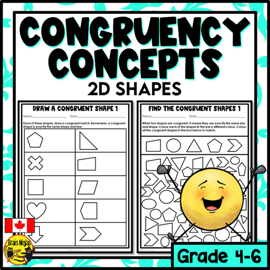 Congruency of 2D Shapes Math Worksheets | Paper