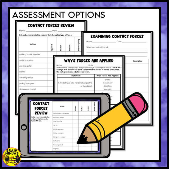 Contact Forces Lessons and Activities | Paper and Digital