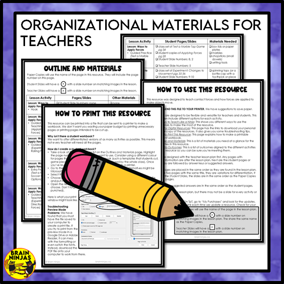 Contact Forces Lessons and Activities | Paper and Digital